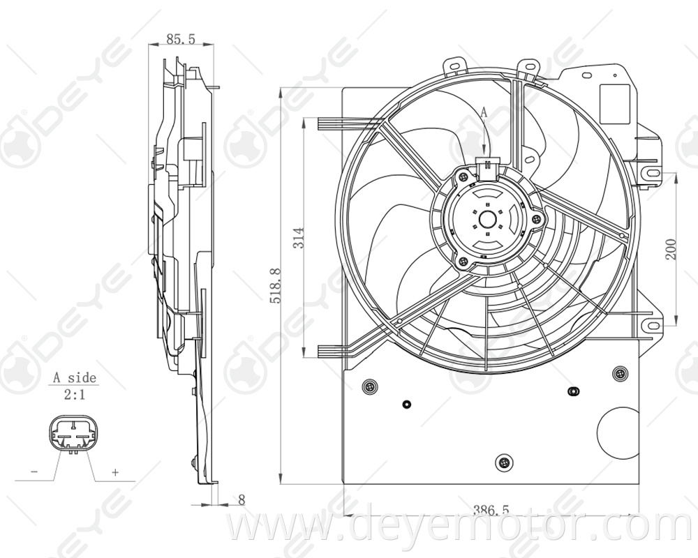 1253.H5 1253.P9 1253.Q0 1253.H0 cooling radiator fan motor for PEUGEOT 207 CITROEN C2 CITROEN C3